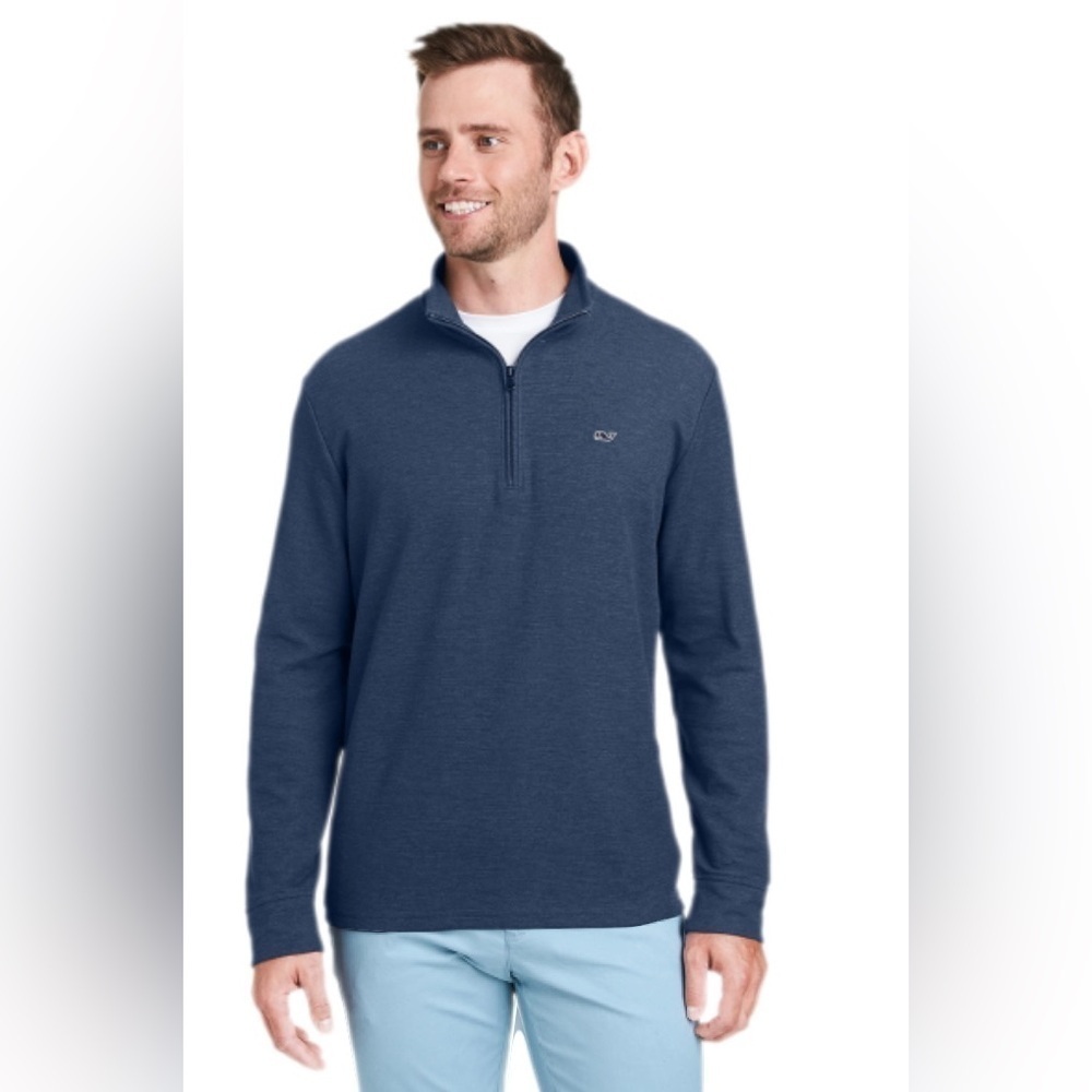 Vineyard Vines Men's Saltwater Quarter-Zip Blue Jacket Size XL